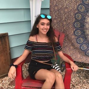 Rainbow striped croptop